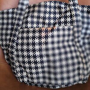 Baggu Mini cloud pixel gingham travel bag (damaged)